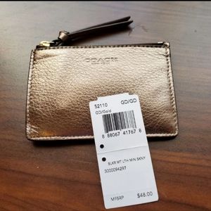 Coach Mini Skinny ID Case Gold/Gold F52110 NWT